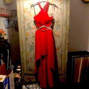Red fancy dress cut outs size 15